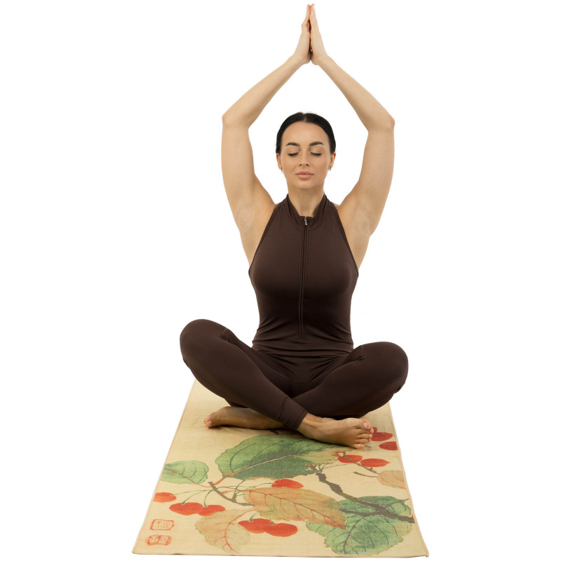 Килимок рушник для йоги нековзний BLOOM YOGA TOWEL LB7091 BEGONIA коричневий