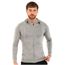 Кофта спортивна на блискавці з капюшоном SP-Sport LD-1006-GR M-3XL сірий