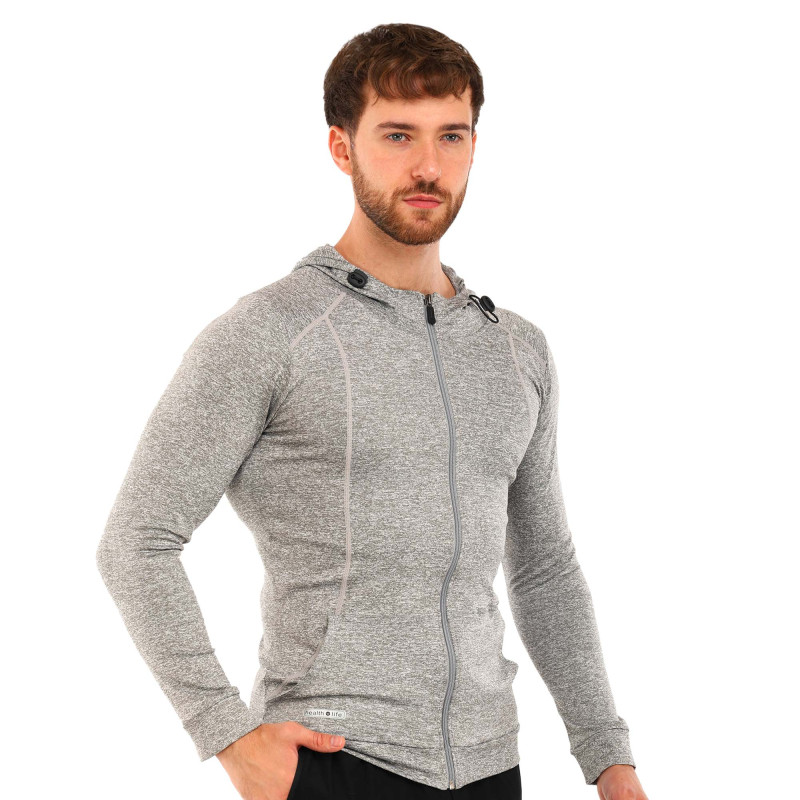 Кофта спортивна на блискавці з капюшоном SP-Sport LD-1006-GR M-3XL сірий