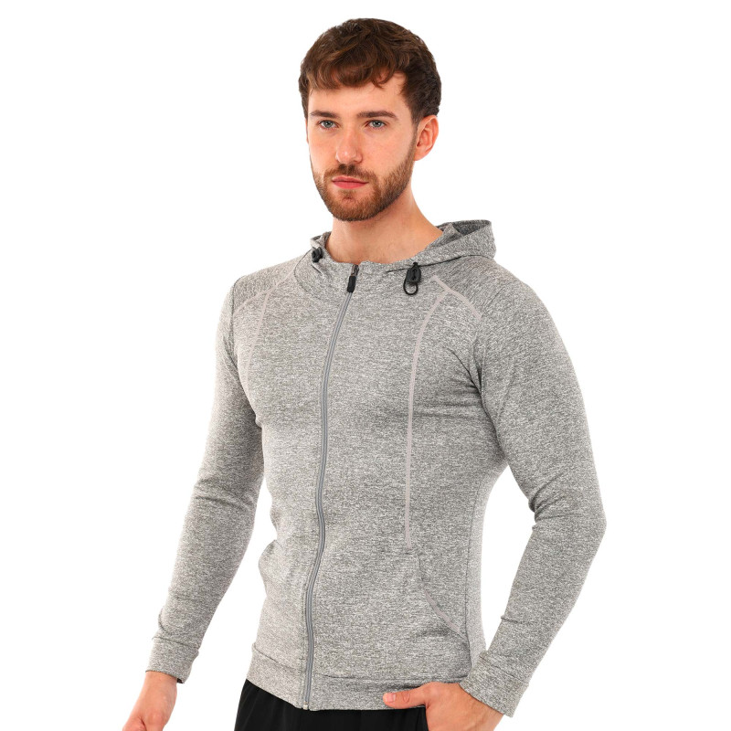 Кофта спортивна на блискавці з капюшоном SP-Sport LD-1006-GR M-3XL сірий