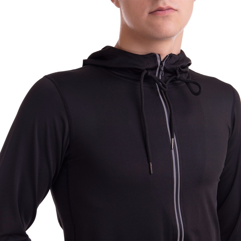 Кофта спортивна на блискавці з капюшоном Lingo LD-1007 M-3XL чорний