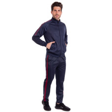 Костюм спортивний кофта на блискавці та штани LIDONG LD-6806-6803K-N L-3XL темно-синій-бордовий