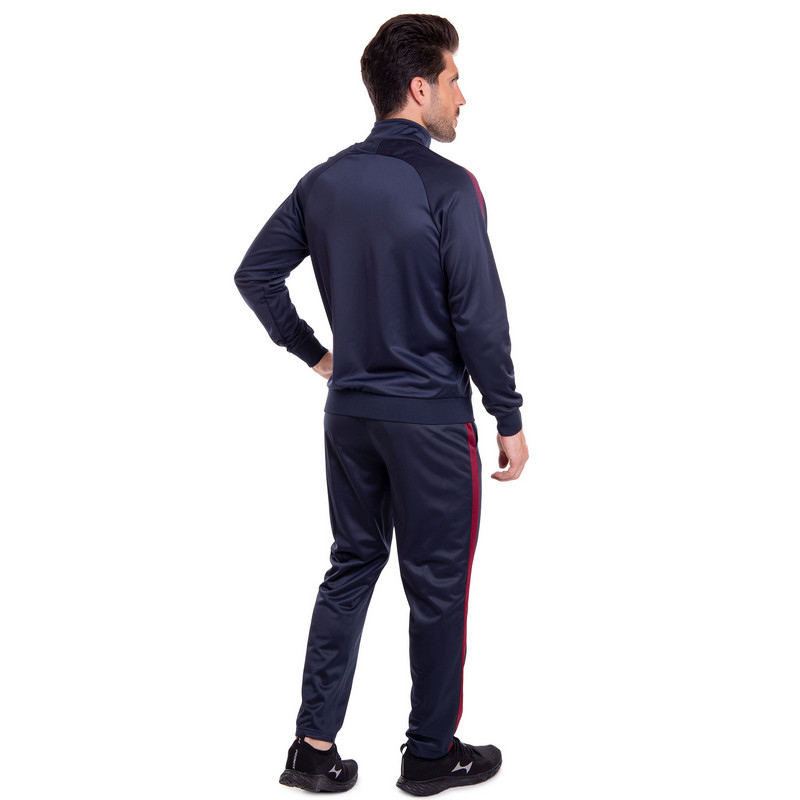 Костюм спортивний кофта на блискавці та штани LIDONG LD-6806-6803K-N L-3XL темно-синій-бордовий