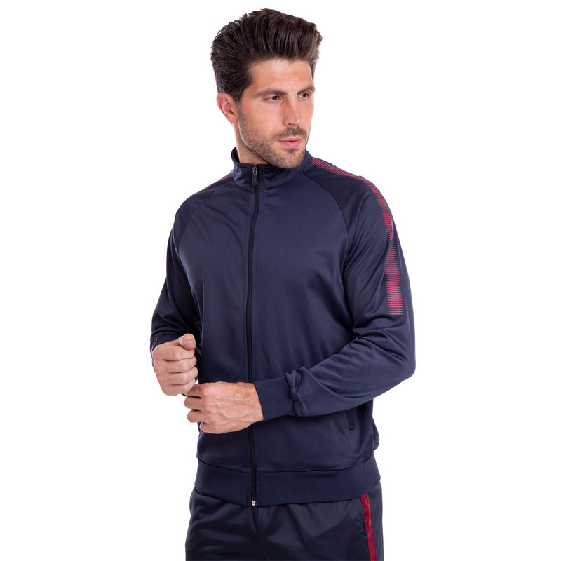 Костюм спортивний кофта на блискавці та штани LIDONG LD-6806-6803K-N L-3XL темно-синій-бордовий