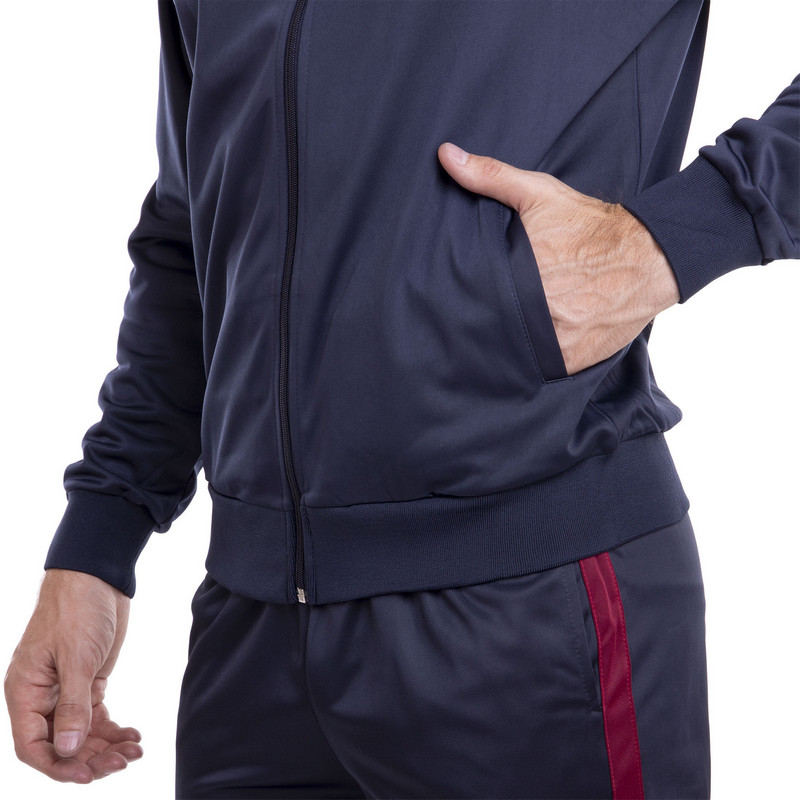 Костюм спортивний кофта на блискавці та штани LIDONG LD-6806-6803K-N L-3XL темно-синій-бордовий
