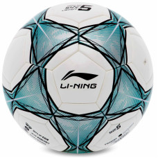 М'яч футбольний LI-NING LFQK635-4 №5 PU+EVA білий-бірюзовий