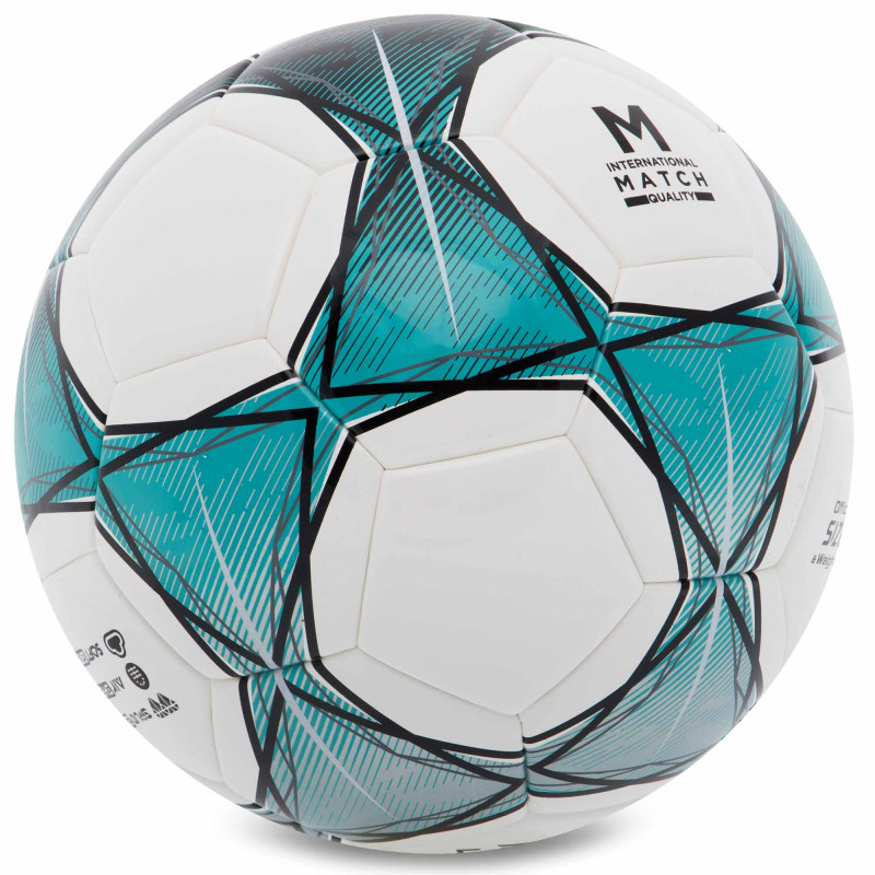 М'яч футбольний LI-NING LFQK635-4 №5 PU+EVA білий-бірюзовий