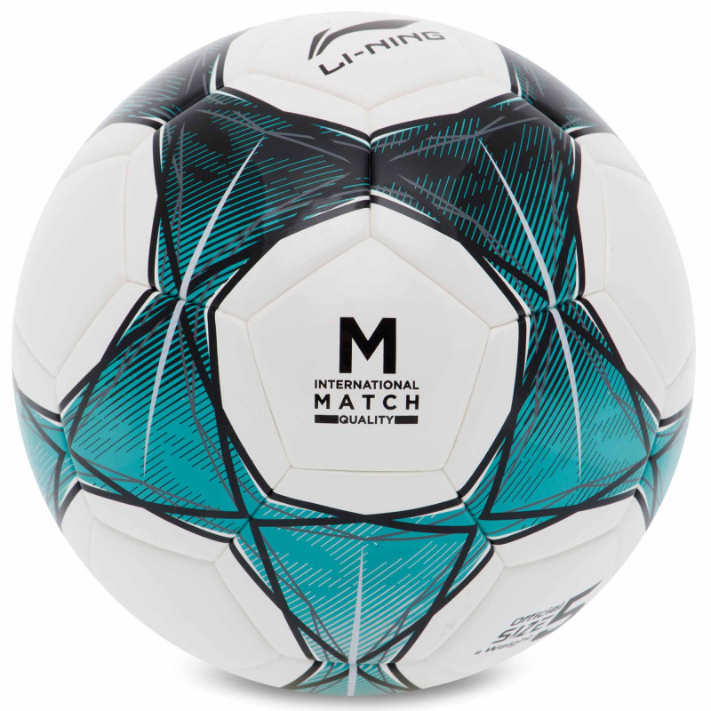 М'яч футбольний LI-NING LFQK635-4 №5 PU+EVA білий-бірюзовий