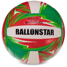 М'яч волейбольний BALLONSTAR LG3499 №5 PU зелений-червоний-білий