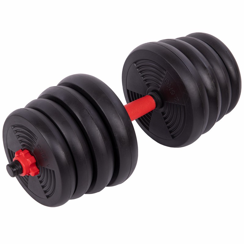 Набір трансформер гантелі гиря штанга упори 6в1 SP-Sport LN-1100-30 30кг чорний-червоний