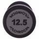 Гантель цільна професійна з поліуретановим покриттям TECHNOGYM LN-1254-12_5 1шт 12,5кг чорний-сірий