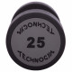 Гантель цільна професійна з поліуретановим покриттям TECHNOGYM LN-1254-25 1шт 25кг чорний-сірий