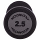 Гантель цільна професійна з поліуретановим покриттям TECHNOGYM LN-1254-2_5 1шт 2,5кг чорний-сірий