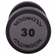 Гантель цільна професійна з поліуретановим покриттям TECHNOGYM LN-1254-30 1шт 30кг чорний-сірий