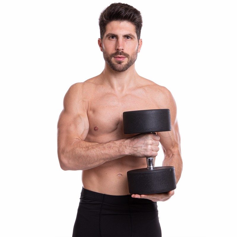 Гантель цільна професійна з поліуретановим покриттям TECHNOGYM LN-1254-30 1шт 30кг чорний-сірий