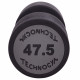 Гантель цільна професійна з поліуретановим покриттям TECHNOGYM LN-1254-47_5 1шт 47,5кг чорний-сірий