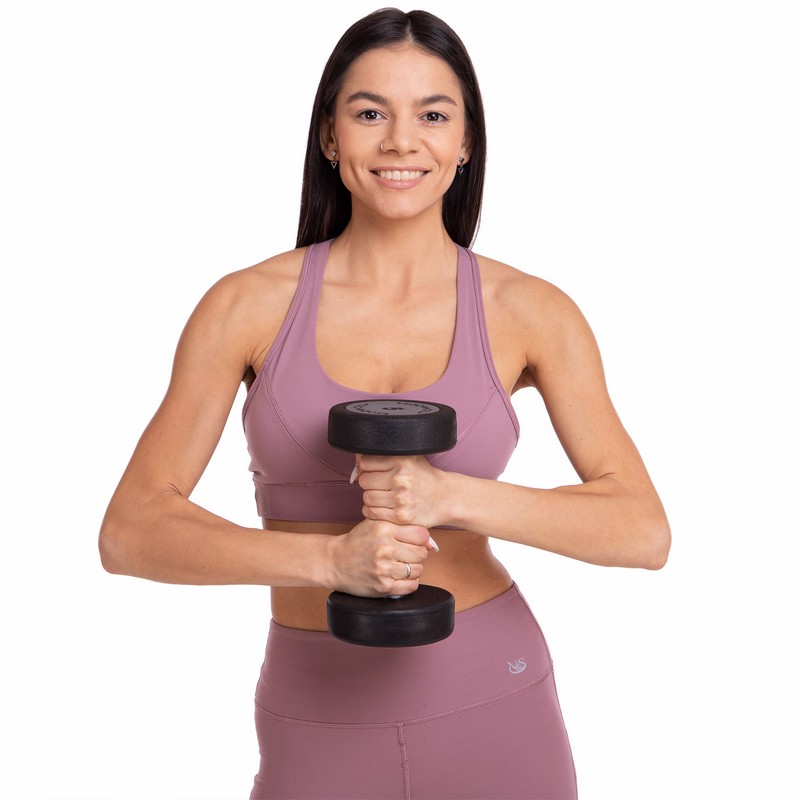 Гантель цільна професійна з поліуретановим покриттям TECHNOGYM LN-1254-5 1шт 5кг чорний-сірий