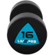 Гантелі цільні професійні з поліуретановим покриттям LiveUp LP8002-16 2шт по 16кг чорний-синій
