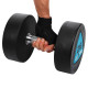 Гантелі цільні професійні з поліуретановим покриттям LiveUp LP8002-26 2шт по 26кг чорний-синій