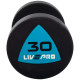 Гантелі цільні професійні з поліуретановим покриттям LiveUp LP8002-30 2шт по 30кг чорний-синій
