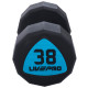 Гантелі цільні професійні з поліуретановим покриттям LiveUp LP8003-38 2шт по 38кг чорний-синій