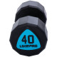 Гантелі цільні професійні з поліуретановим покриттям LiveUp LP8003-40 2шт по 40кг чорний-синій
