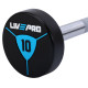 Штанга нерозбірна з фіксованою вагою пряма поліуретанова LiveUp LP8010-10 довжина-89,2см 10кг чорний-синій
