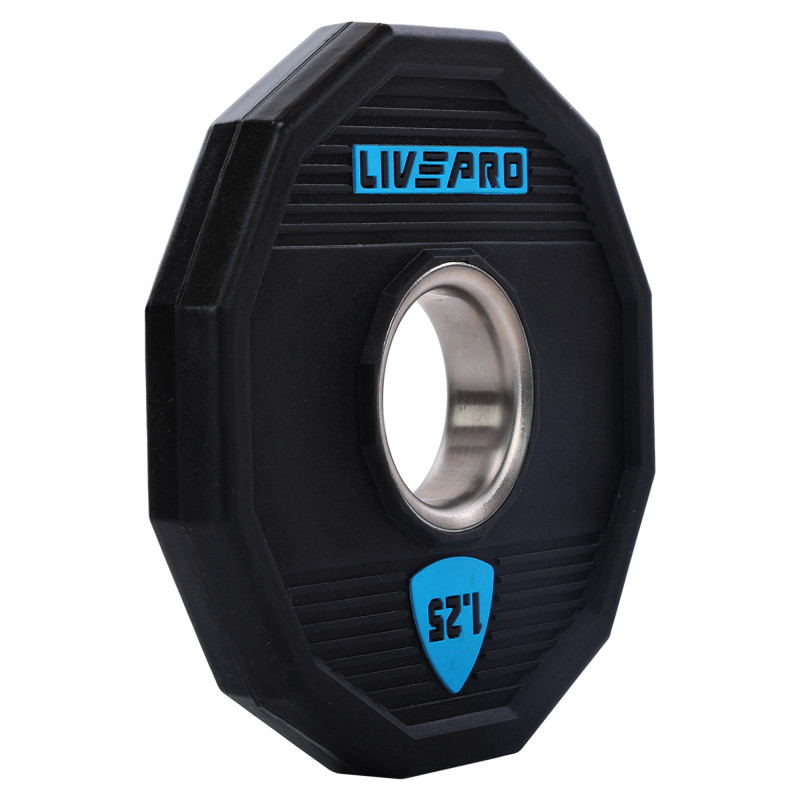 Блини диски поліуретанові 2 Handle металева втулка LiveUp LP8023-1_25 ø51мм 1,25кг чорний