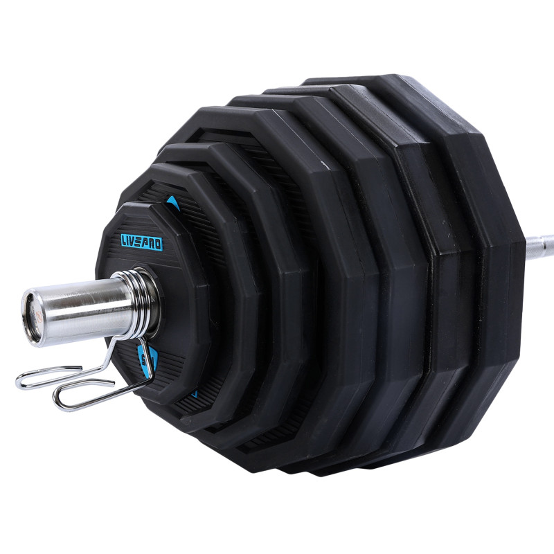 Блини диски поліуретанові 2 Handle металева втулка LiveUp LP8023-2_5 ø51мм 2,5кг чорний