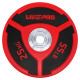 Бамперні диски поліуретанові Bumper Plates LiveUp LP8027-25 ø50.5мм 25кг червоний-чорний