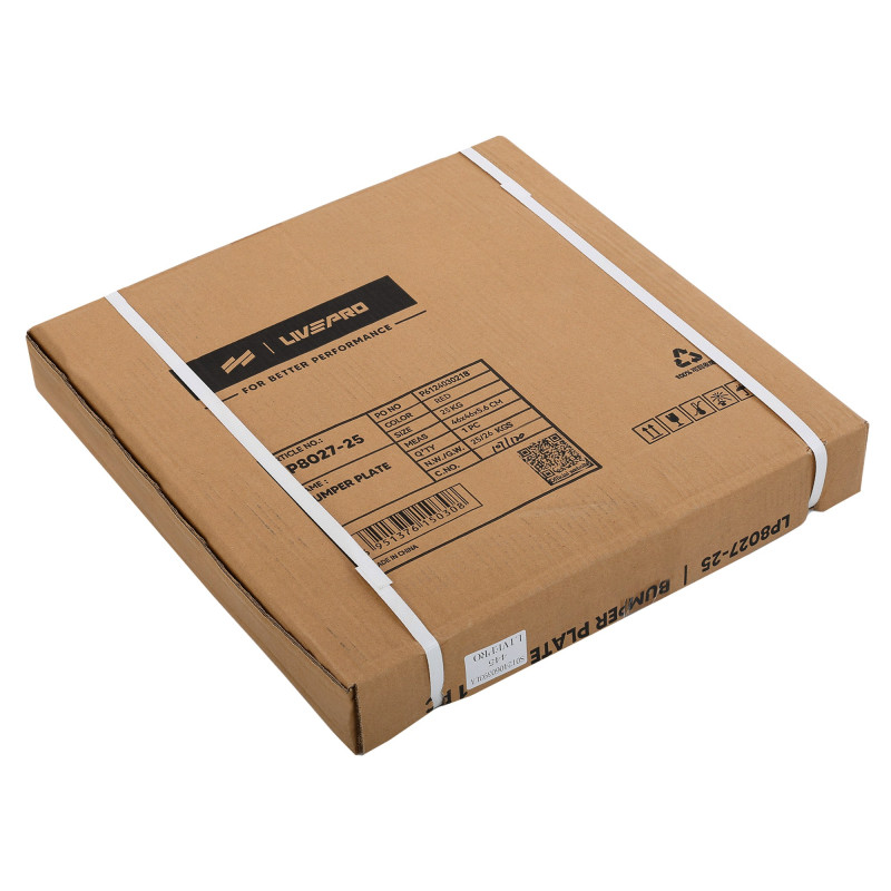 Бамперні диски поліуретанові Bumper Plates LiveUp LP8027-25 ø50.5мм 25кг червоний-чорний