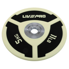Бамперні диски поліуретанові Bumper Plates LiveUp LP8027-5 ø50.5мм 5кг білий-чорний