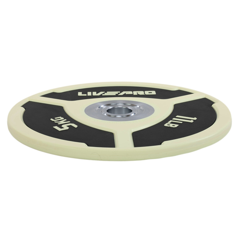 Бамперні диски поліуретанові Bumper Plates LiveUp LP8027-5 ø50.5мм 5кг білий-чорний