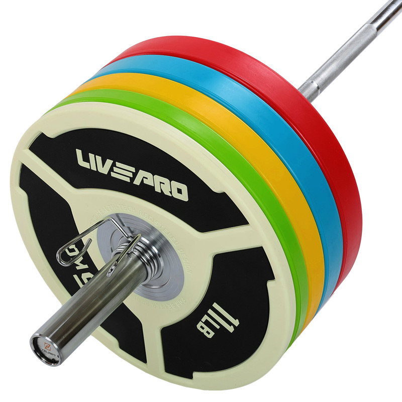 Бамперні диски поліуретанові Bumper Plates LiveUp LP8027-5 ø50.5мм 5кг білий-чорний