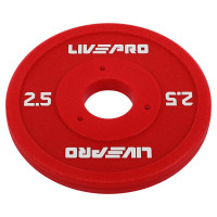 Блини диски поліуретанові з металевою втулкою LiveUp LP8028-2_5 ø50мм 2,5кг червоний