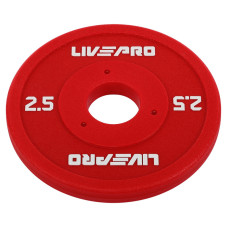 Блини диски поліуретанові з металевою втулкою LiveUp LP8028-2_5 ø50мм 2,5кг червоний
