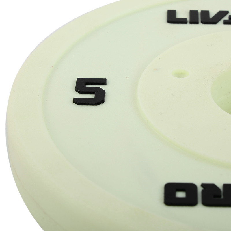 Блини диски поліуретанові з металевою втулкою LiveUp LP8028-5 ø50мм 5кг білий