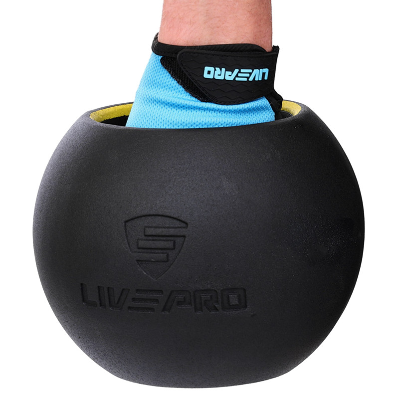 Гиря-дзвін чавунна пофарбована BALL BELL LiveUp LP8047-26LB вага 12кг чорний