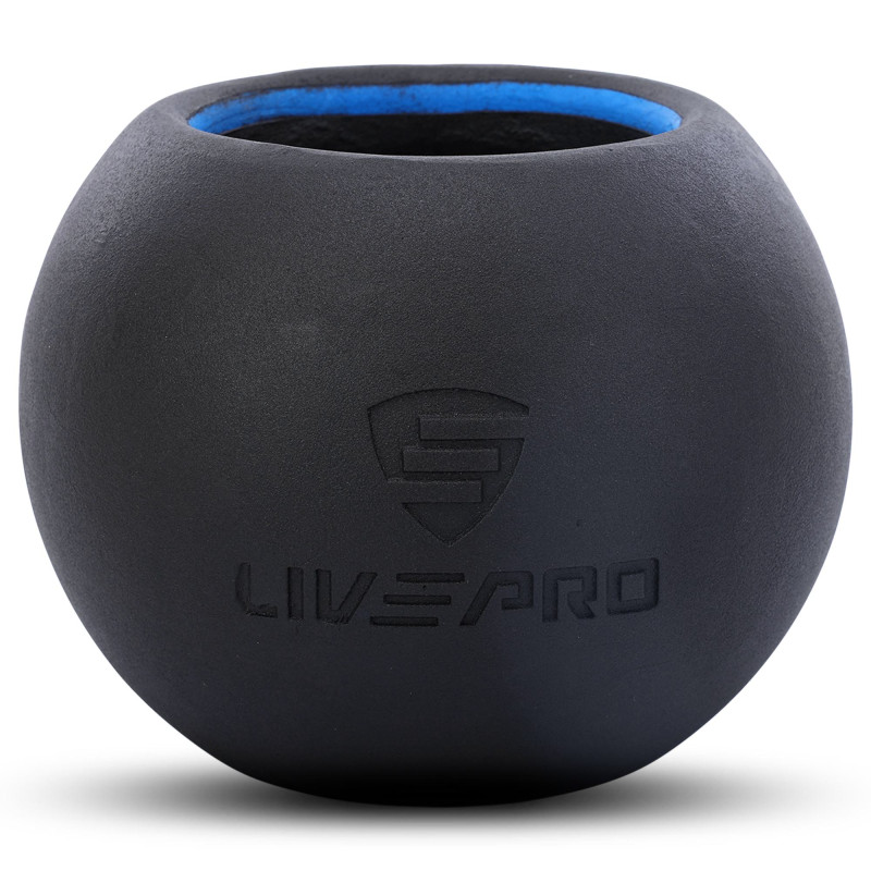 Гиря-дзвін чавунна пофарбована BALL BELL LiveUp LP8047-35LB вага 16кг чорний