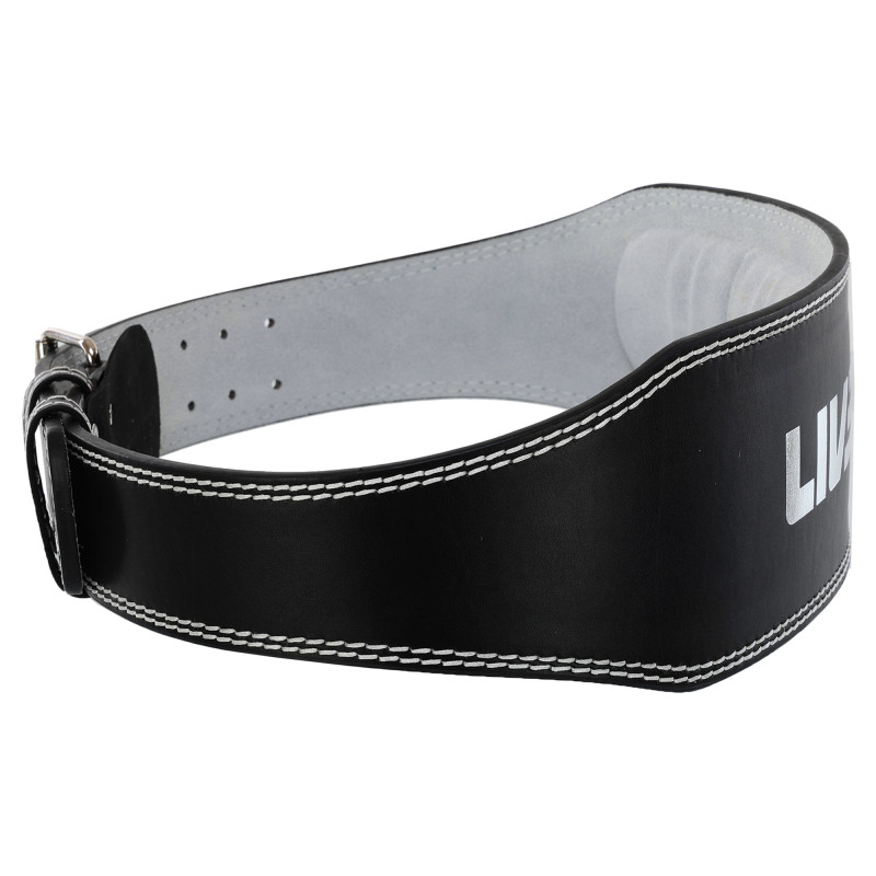 Пояс атлетичний шкіряний LiveUp LP8067 спинка-15см, розмір-M-L чорний