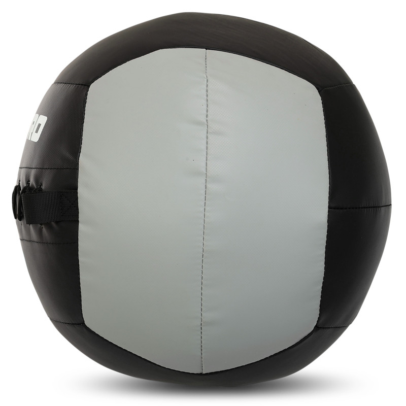 М'яч набивний медичний для кросфіту WALL BALL LiveUp LP8100-10 10кг чорний-сірий