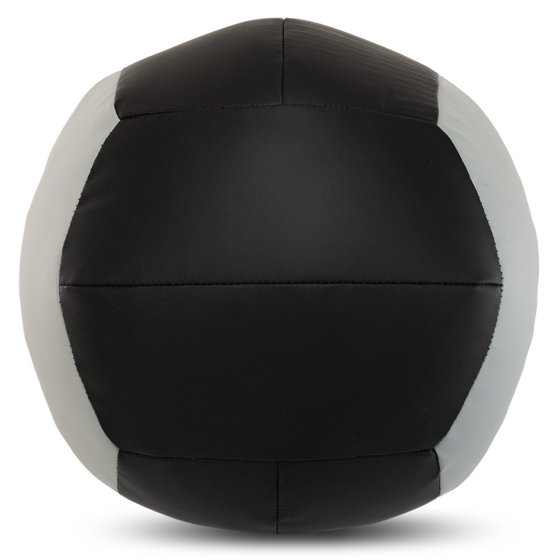 М'яч набивний медичний для кросфіту WALL BALL LiveUp LP8100-12 12кг чорний-сірий