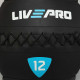 М'яч набивний медичний для кросфіту WALL BALL LiveUp LP8100-12 12кг чорний-сірий