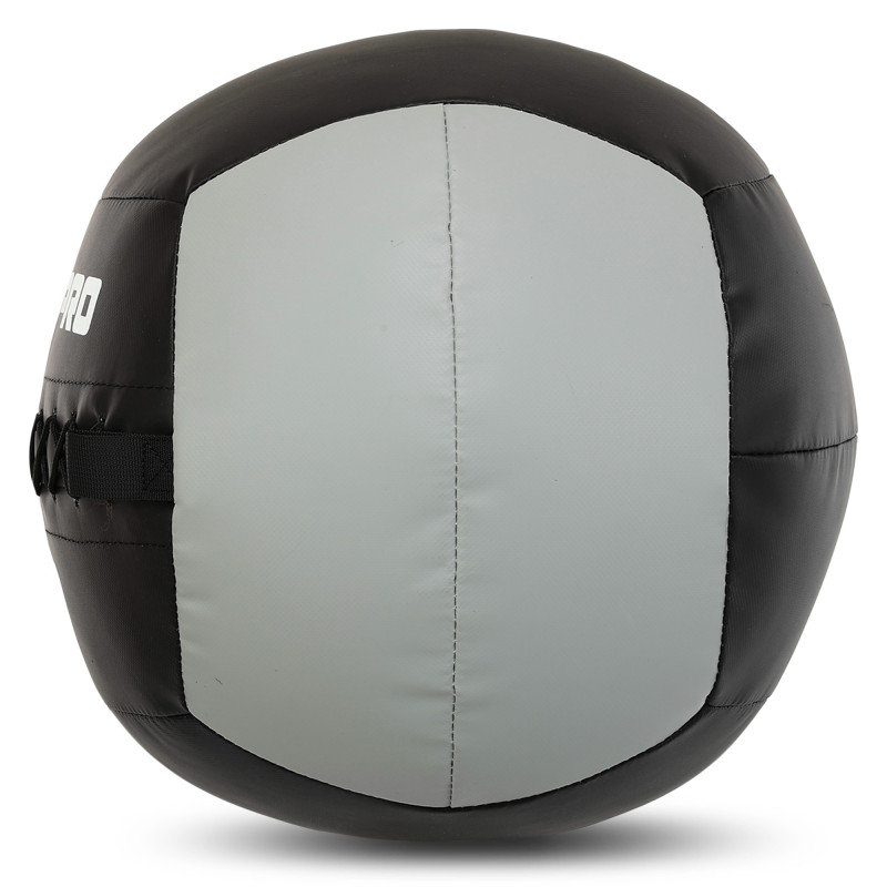 М'яч набивний медичний для кросфіту WALL BALL LiveUp LP8100-3 3кг чорний-сірий