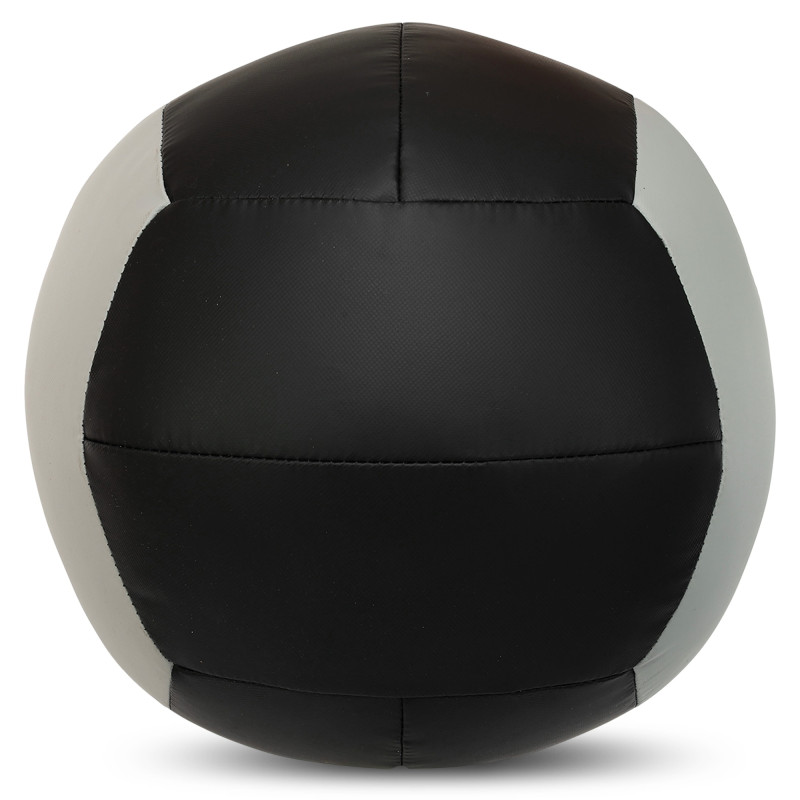 М'яч набивний медичний для кросфіту WALL BALL LiveUp LP8100-8 8кг чорний-сірий