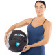 М'яч набивний медичний для кросфіту WALL BALL LiveUp LP8100-8 8кг чорний-сірий