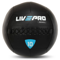 М'яч набивний медичний для кросфіту WALL BALL LiveUp LP8103-10 10кг чорний