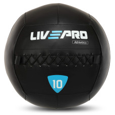 М'яч набивний медичний для кросфіту WALL BALL LiveUp LP8103-10 10кг чорний