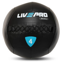 М'яч набивний медичний для кросфіту WALL BALL LiveUp LP8103-4 4кг чорний
