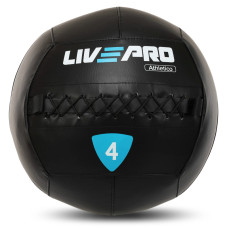 М'яч набивний медичний для кросфіту WALL BALL LiveUp LP8103-4 4кг чорний